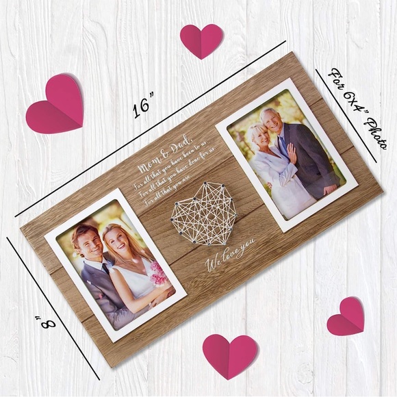 VILIGHT Parents Wedding Gifts from Bride and Groom Rustic Picture Frame - Picture 2 of 13